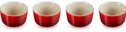 Aardewerken Schaaltje Le Creuset Kersenrood (4-delig)