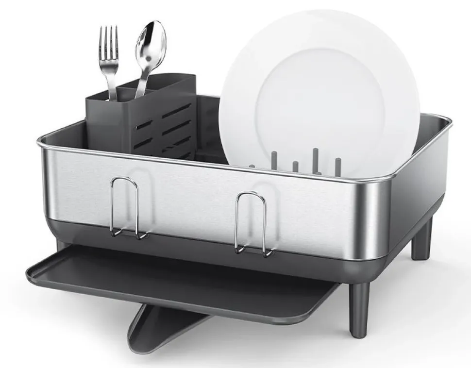 Afdruiprek simplehuman Compact Met Stalen Frame Zilver