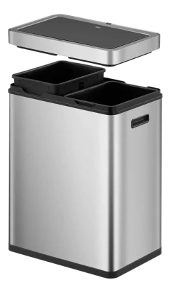 Afvalbak EKO Mirage Plus Sensor 30+30L Mat RVS