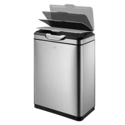 EKO Afvalbak Recycle Touch Pro 20L + 20 L Zilver Clearance