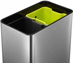 EKO Afvalbak Recycle Touch Pro 20L + 20 L Zilver Clearance