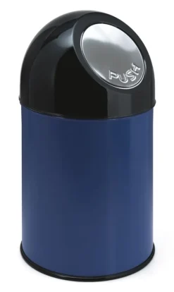 Afvalbak Met Pushdeksel En Binnenemmer Blauw 30L