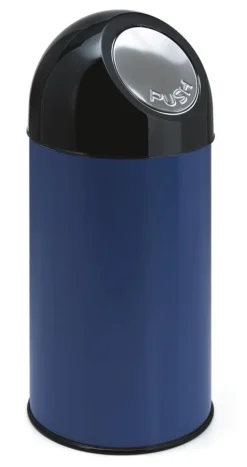 Huismerk Afvalbak Met Pushdeksel En Binnenemmer Blauw 40L Clearance