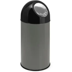 Afvalbak Met Pushdeksel Metallic Zilver 40L