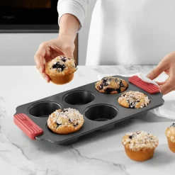 Bakvorm Lékué 6 Muffins Antiaanbak Grey