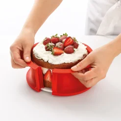 Bakvorm Lékué Springvorm Rond met Keramisch bord D 15 cm Red