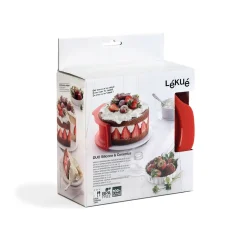 Bakvorm Lékué Springvorm Rond met Keramisch bord D 15 cm Red