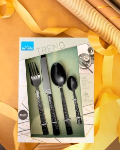 Bestekset Amefa Felicity Hammered Black (24-delig)