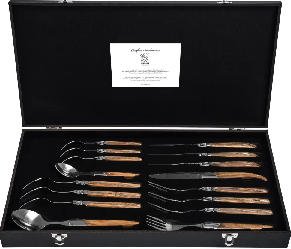 Bestekset Laguiole Style de Vie Luxury Line Olijfhout (16-Delig)