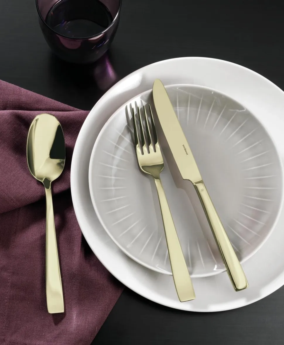 Bestekset Sambonet Flat PVD Champagne (24-Delig)