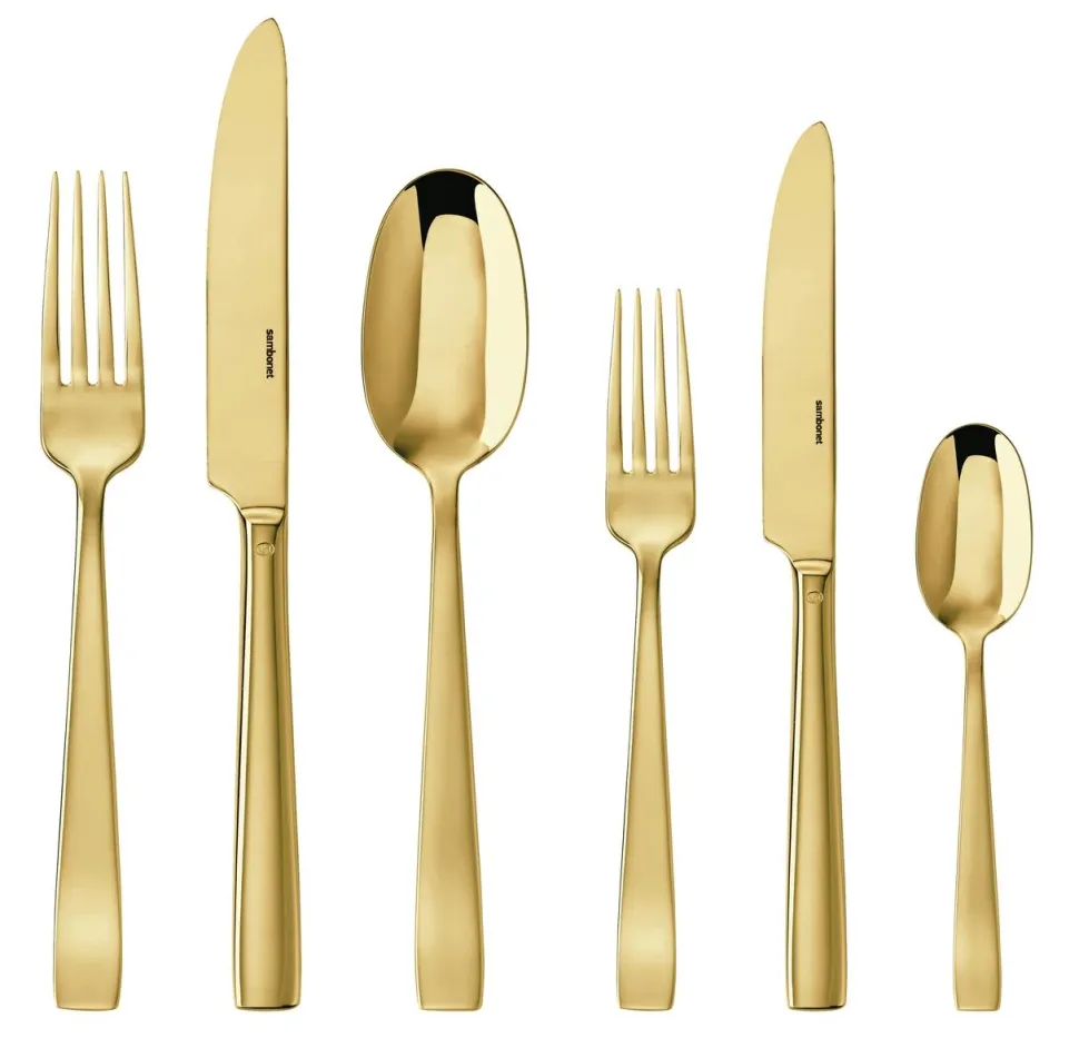 Bestekset Sambonet Flat PVD Gold (36-Delig)