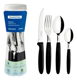 Tramontina Bestekset Ipanema Zwart (24-Delig) New