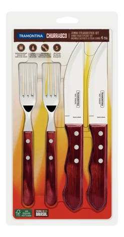 Bestekset Tramontina Jumbo Rood (4-Delig)