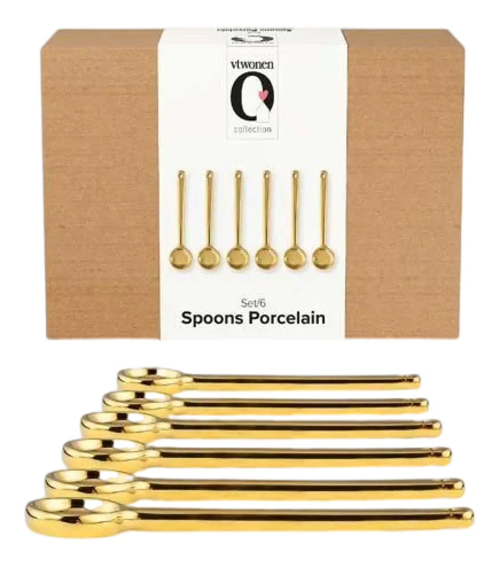 Bestek vtwonen Spoons Porcelain Gold Small (Set van 6)