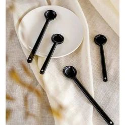 VT Wonen Bestek vtwonen Spoons Porcelain Matt Black (Set van 6) Outlet