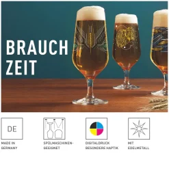 Bierglas Ritzenhoff Brauchzeit #1 #2 374 ml (Set van 2)