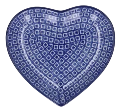 Bunzlau Castle Bord Blue Diamond Heart Medium 18,2 cm Clearance