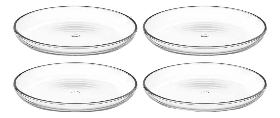 Bord Leonardo Cucina 18 cm (Set van 4), Glas