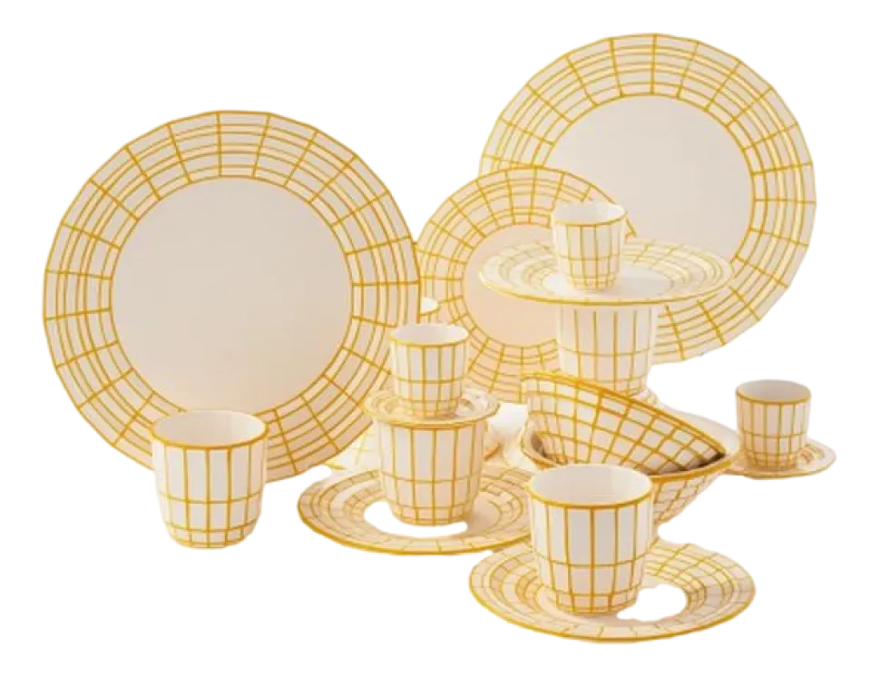 Bord POLSPOTTEN Digi Yellow L (Set van 2)