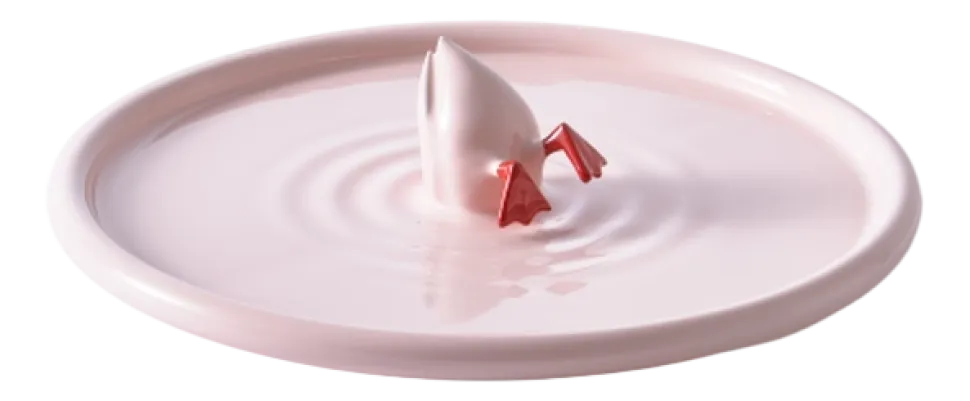 Bord POLSPOTTEN Plate Diving Duck Light Pink Ø40