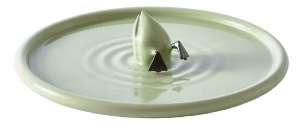Bord POLSPOTTEN Plate Diving Duck Green Grey Ø40