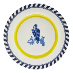 Bord Polspotten x Rijksmuseum Bird Patterned Yellow 27 cm (Set van 2)