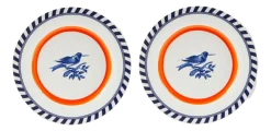 POLSPOTTEN Bord x Rijksmuseum Bird Patterned Orange 27 cm (Set van 2) New
