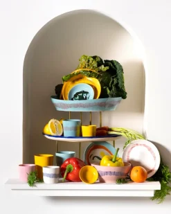 Bord Serax Feast Tableware By Ottolenghi White Stripes Blue S 19 cm