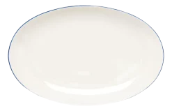 Bord vtwonen Plate White-Blue Line Oval 25,5 cm