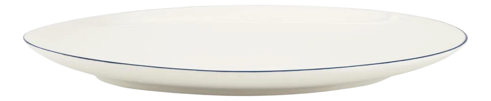 VT Wonen Bord vtwonen Plate White-Blue Line Oval 30 cm Hot