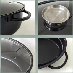 Braadpan Kela Atura Met Deksel Zwart 45 x 28 cm
