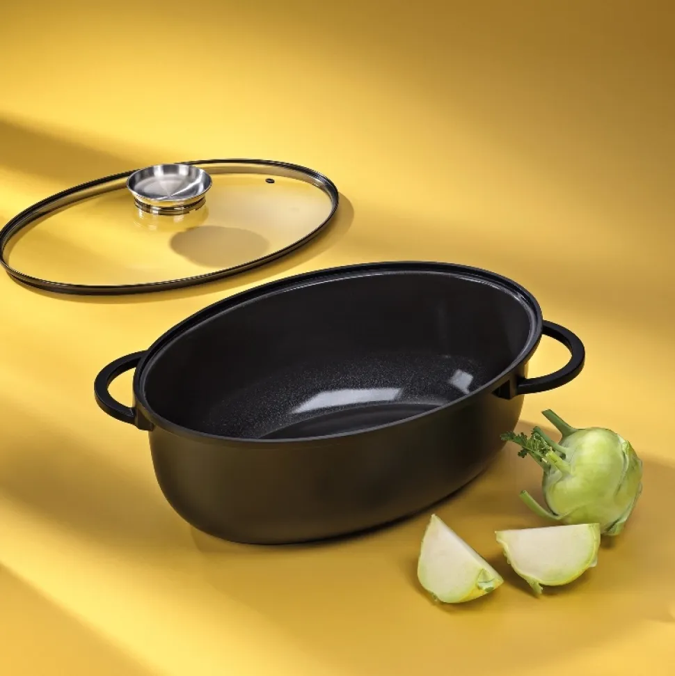 Braadpan Kela Atura Met Deksel Zwart 45 x 28 cm