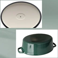 Braadpan Kela Calido Met Deksel Ovaal Emerald Green 36 x 29 cm