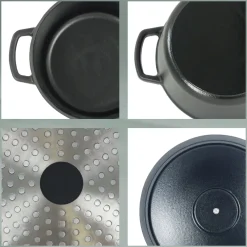 Kela Braadpan Calido Met Deksel Ovaal Zwart 29 x 23 cm Best