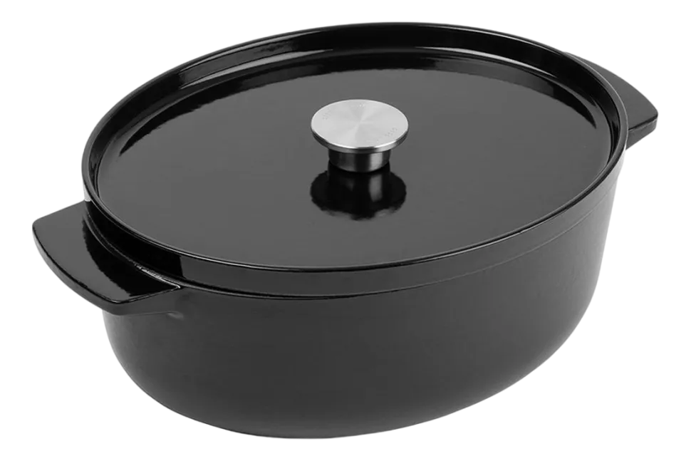 Braadpan KitchenAid Cast Iron Ovaal Onyx Black 30 cm