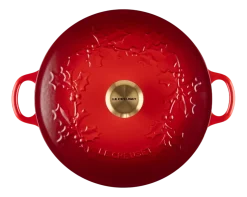 Braadpan Le Creuset Marmite Winter Holly Collection Kersenrood 26 cm