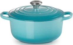 Le Creuset Braadpan Signature Rond Caribbean Blue