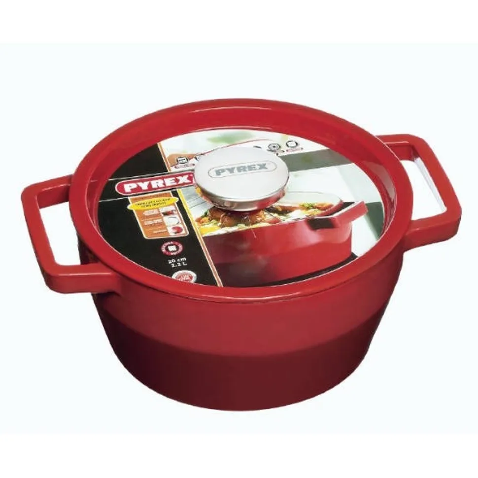 Braadpan Pyrex Slowcook Rond Rood 2,2 L