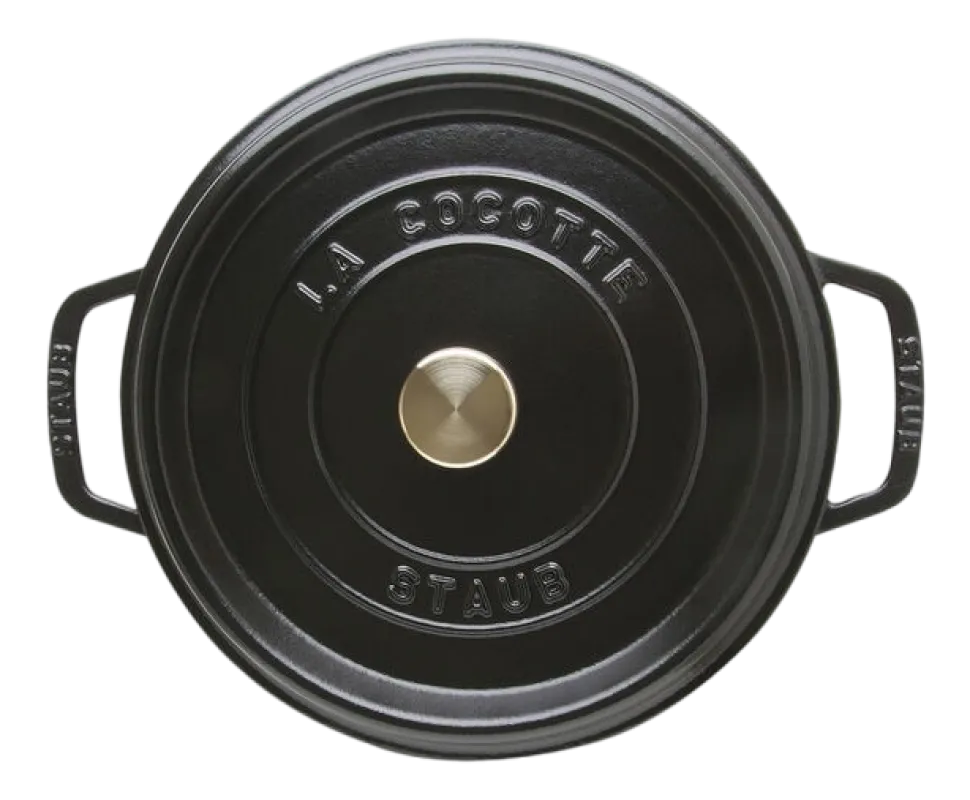 Braadpan Staub Cocotte Laag Rond Zwart 28 cm