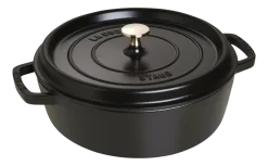 Braadpan Staub Cocotte Laag Rond Zwart 28 cm