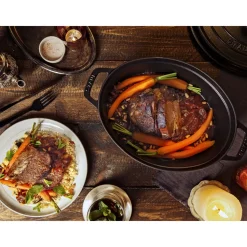 Braadpan Staub Cocotte Ovaal Zwart 33 cm