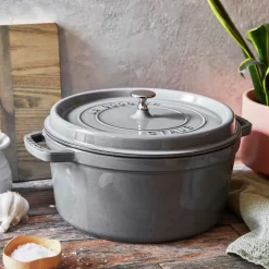 Braadpan Staub Cocotte Rond Grafietgrijs 28 cm