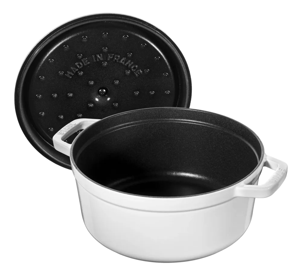 Staub Braadpan Cocotte Rond Puur Wit 26 cm Outlet