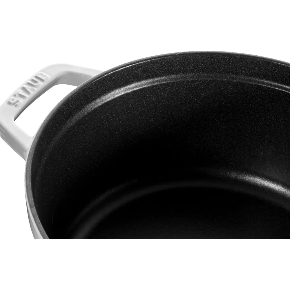 Staub Braadpan Cocotte Rond Puur Wit 26 cm Outlet