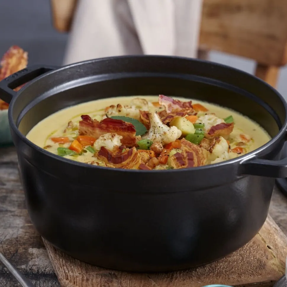 Braadpan Staub Rond Zwart 28 cm