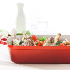 Le Creuset Braadslede Rechthoekig Kersenrood Outlet