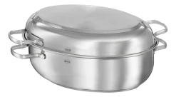 Braadslede Rösle Pure Elements Ovaal met RVS Deksel ProCeraPlus Zilver
