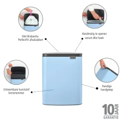 Brabantia Bo Afvalemmer 12 L - Dreamy Blue