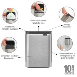 Brabantia Bo Afvalemmer - Matt Steel FPP