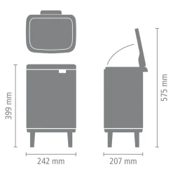 Brabantia Bo Hi Afvalemmer 7 L - Matt Steel FPP